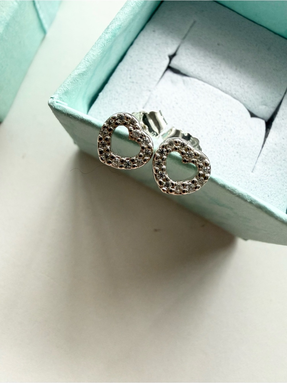 Authentic Pandora Open Heart Stud Earrings- Sterling Silver